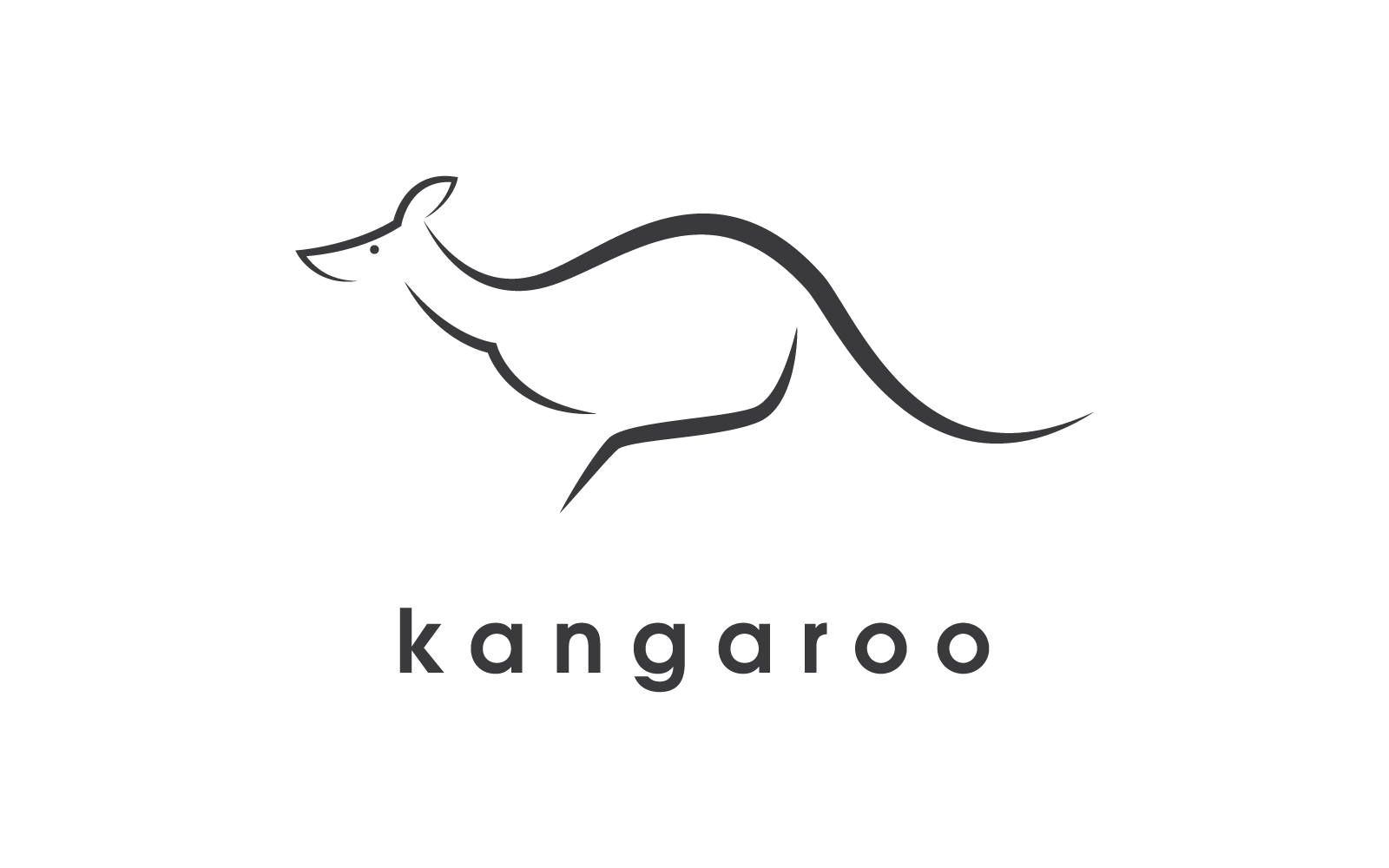 line style kangaroo illustration logo template vector flat design original