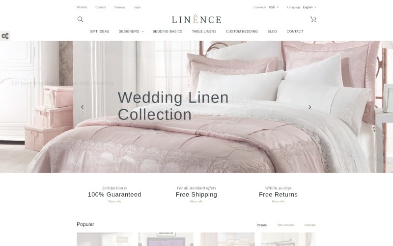 linence bed linen prestashop theme original