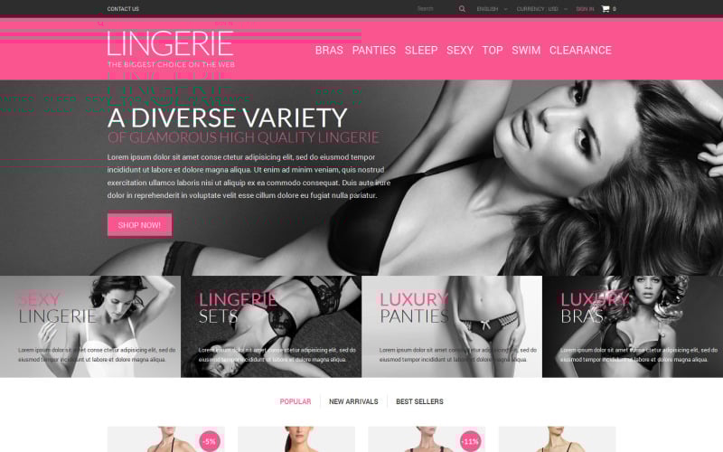 lingerie shop prestashop theme original
