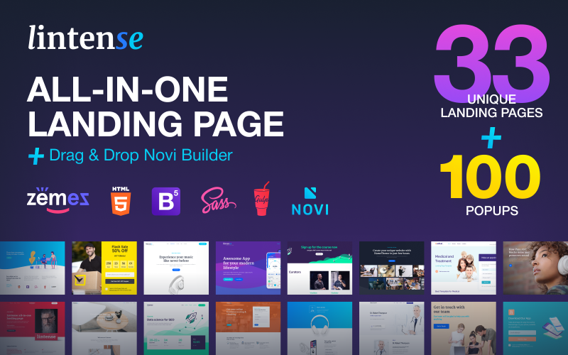 lintense all in one landing page template original