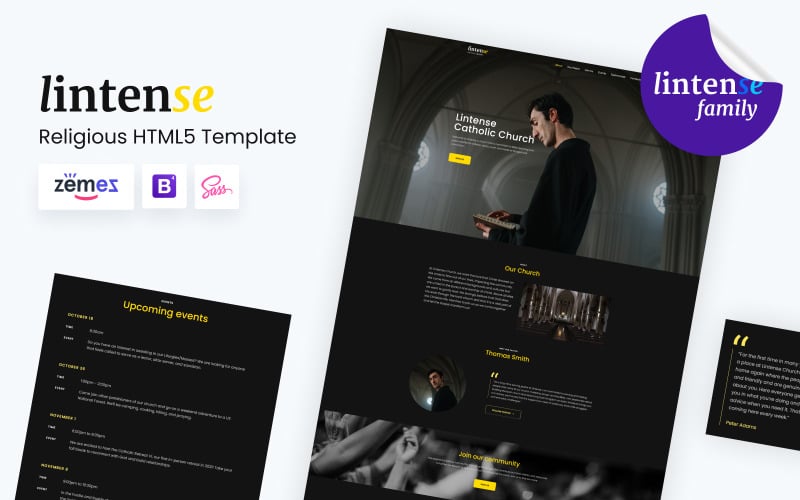 lintense catholic church religious html landing page templatate original