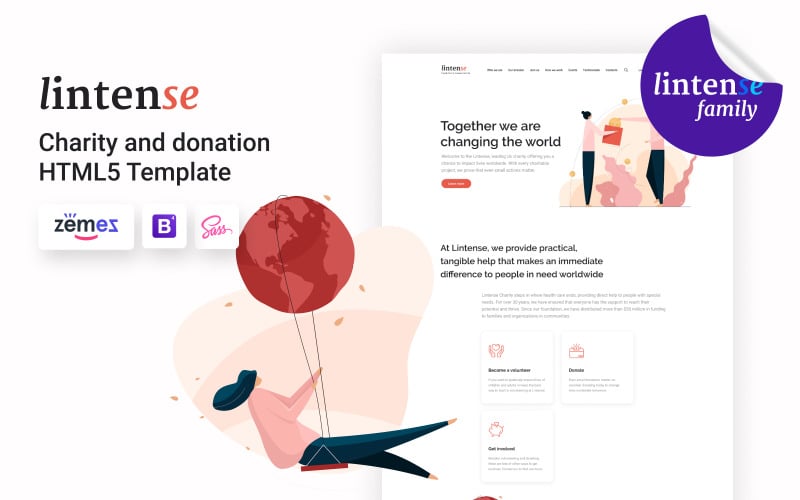 lintense charity charitable organization landing page template original