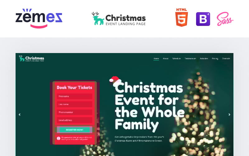 lintense christmas winter holiday html landing page template original