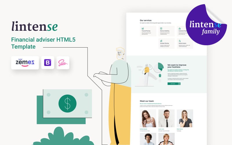 lintense financial advisor business html landing page template original
