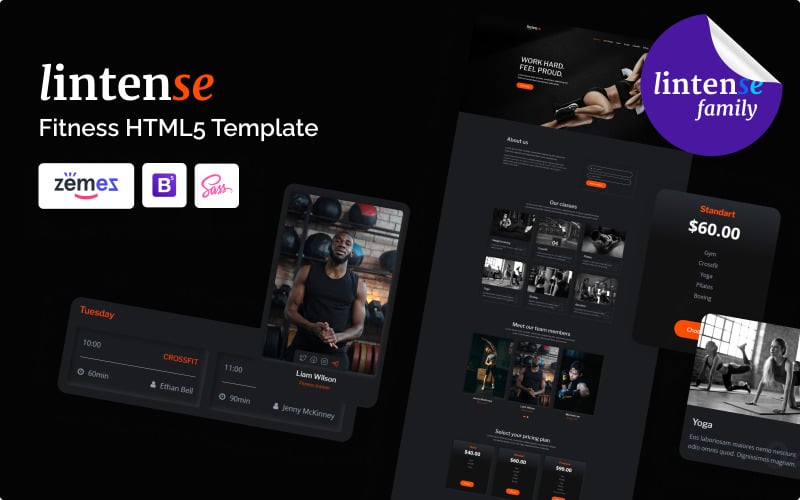 lintense fitness center html landing page template original