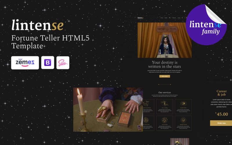 lintense fortune teller landing page template original