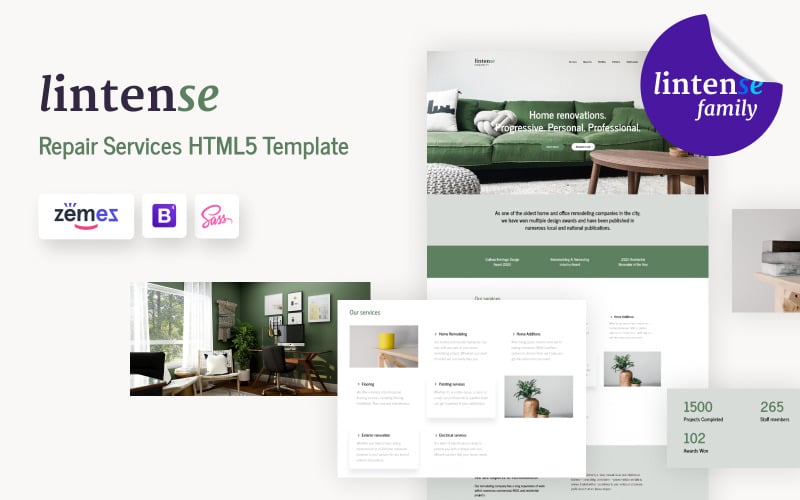 lintense home remodeling company landing page template original