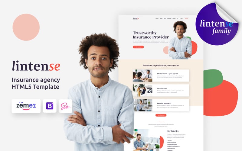 lintense insurance agency creative html landing page template original