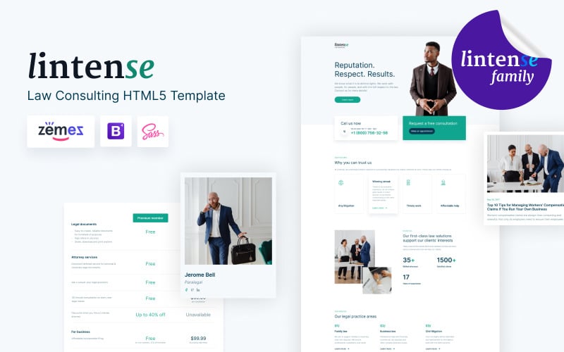 lintense law consulting landing page template original