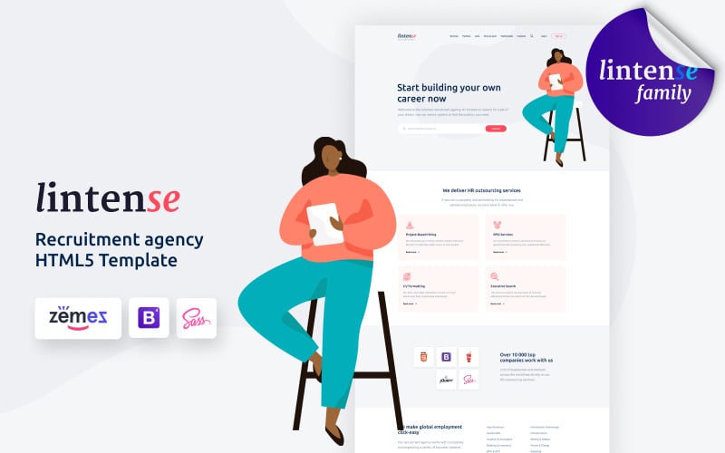 lintense recruitment agency business html landing page template original