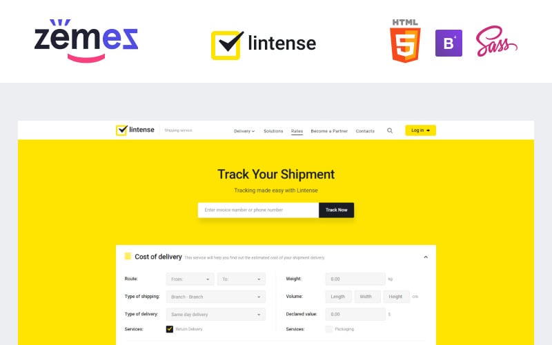 lintense transportation logistics company landing page template original