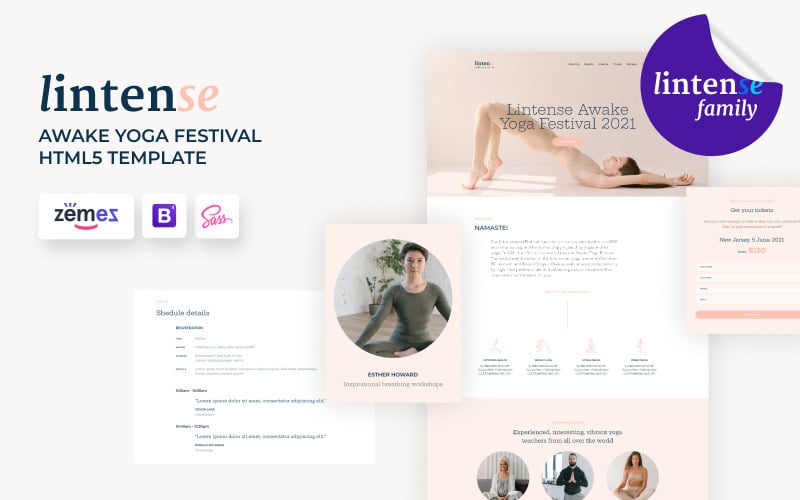 lintense yoga event landing page template original
