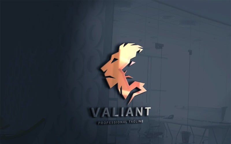 lion and lion valiant pro logo template original