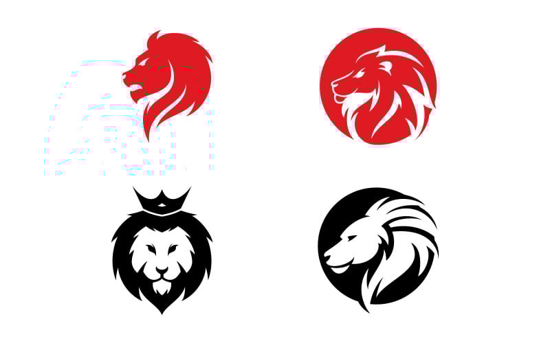 lion animal head vector logo design template v original
