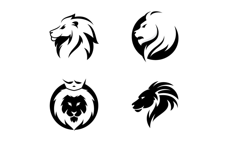 lion animal head vector logo design template v original