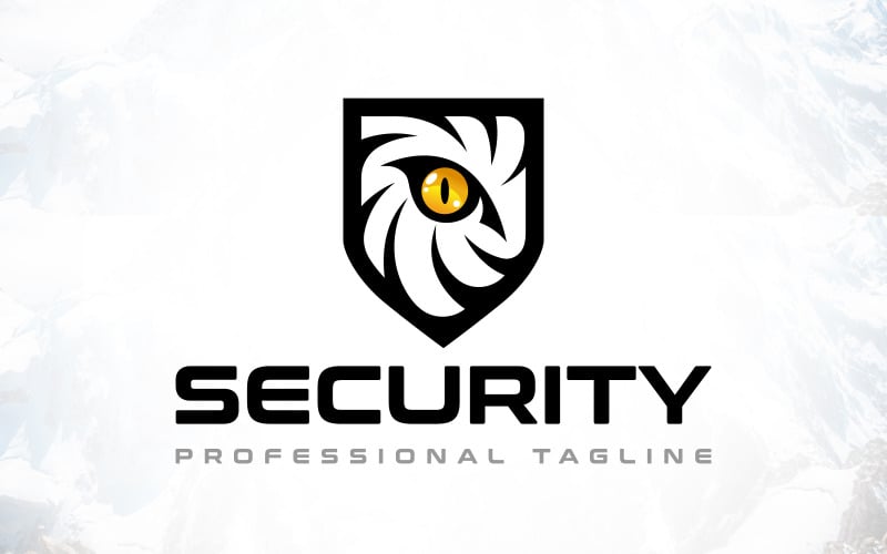 lion eye shield security logo design original