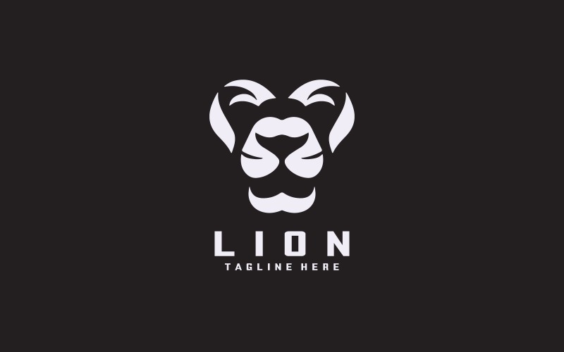 lion face logo design template v original