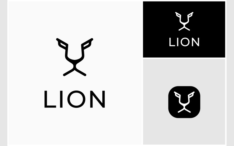 lion face simple abstract logo original