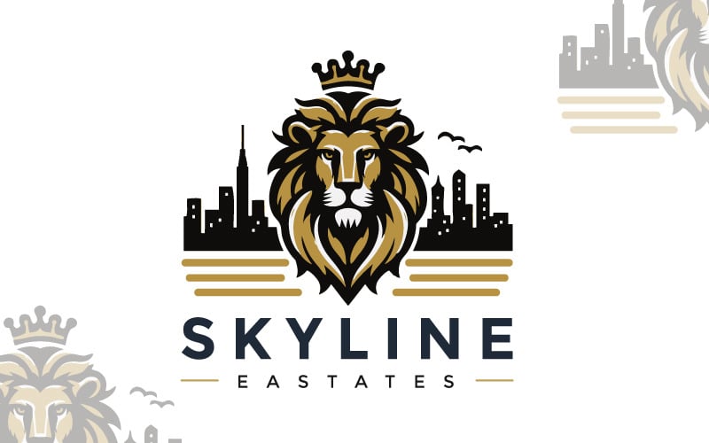 lion inspired real estate logo template original