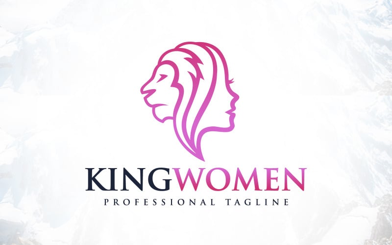 lion king women power logo design original