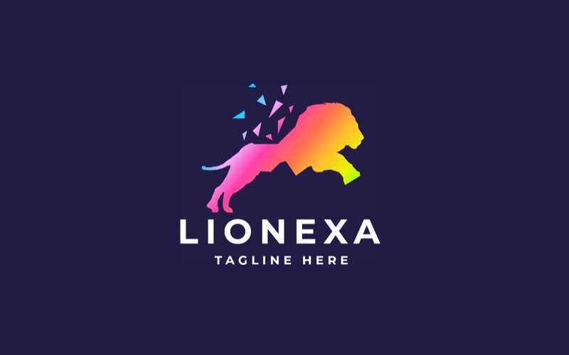 lion pixel professional logo template original