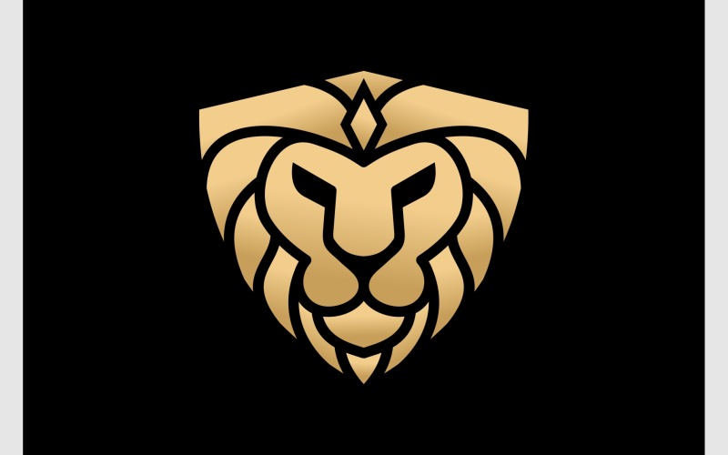 lion shield gold luxury logo original