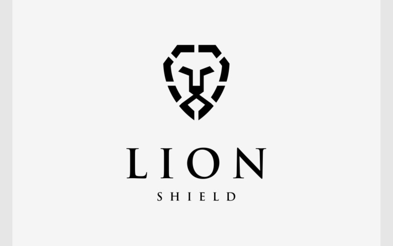 lion shield protection logo original