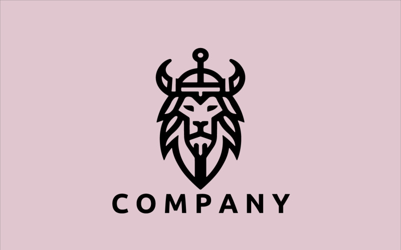 lion viking logo design v original