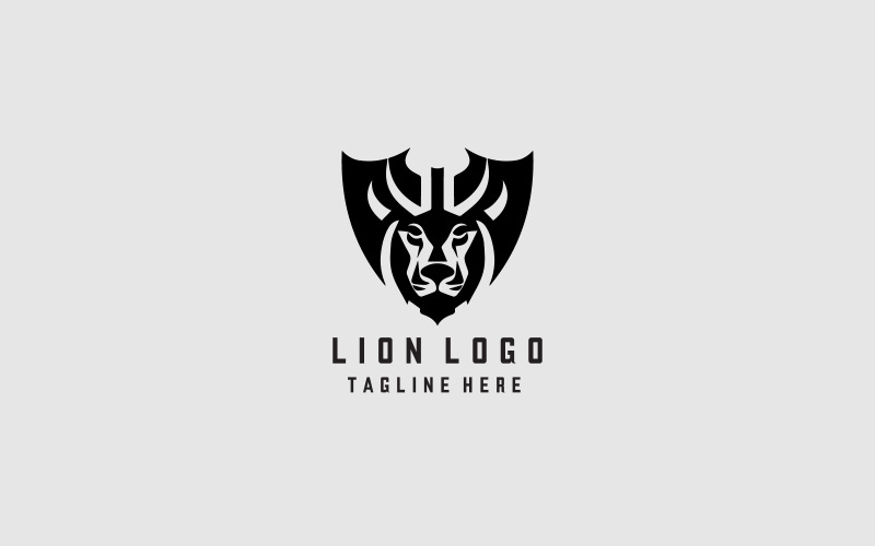lion viking logo template original