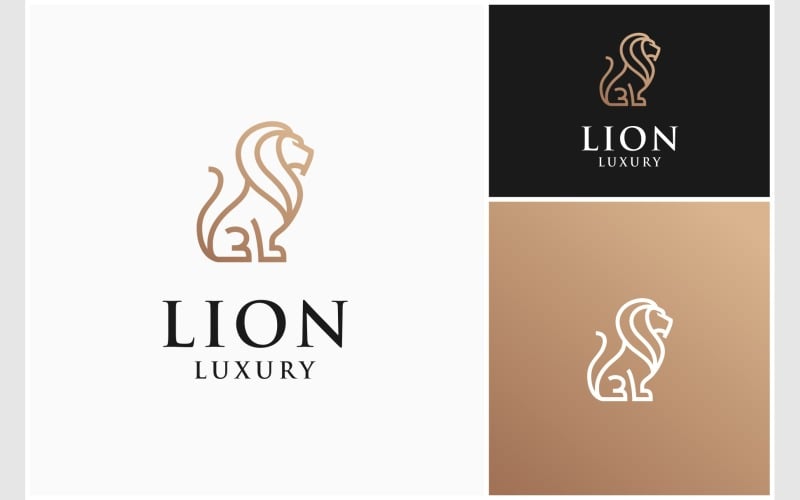 lion wildlife gold luxury logo original