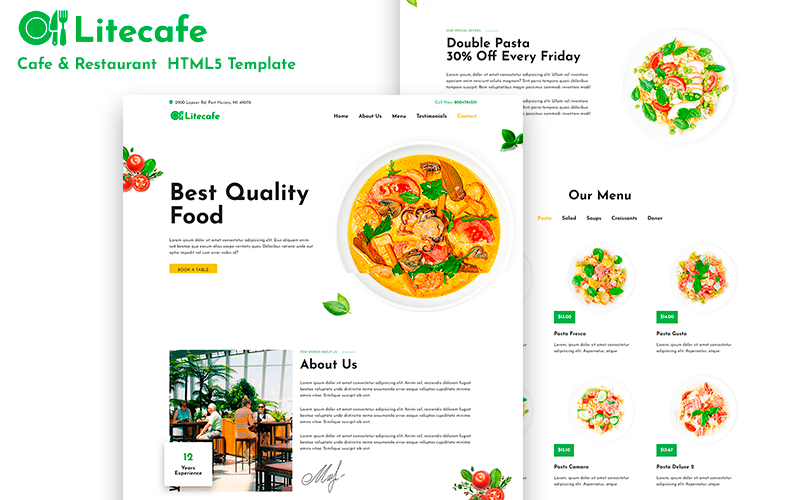 litecafe cafe amp restaurant html template original