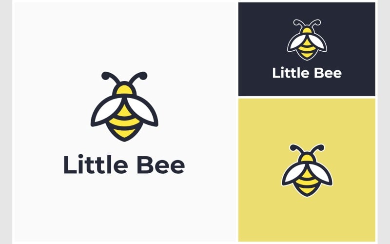 little bee mascot illustration logo original