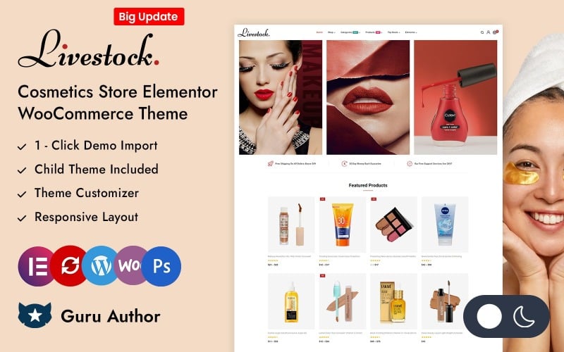livestock cosmetics store elementor woocommerce responsive theme original