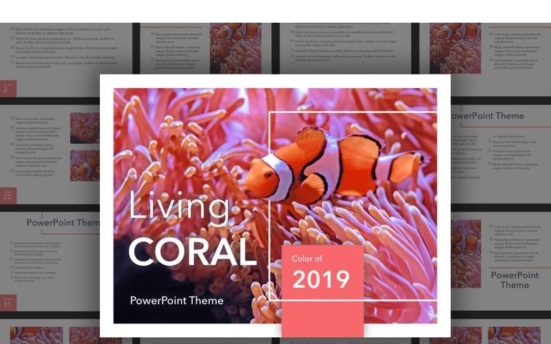 living coral powerpoint template original