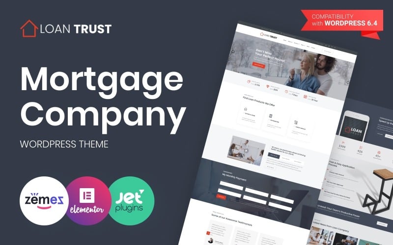 loan trust mortgage company wordpress elementor theme original