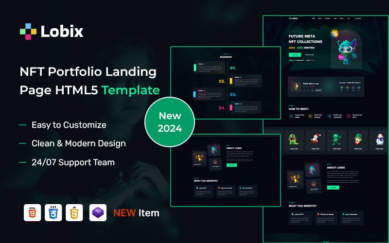 lobix nft portfolio and landing page html template original