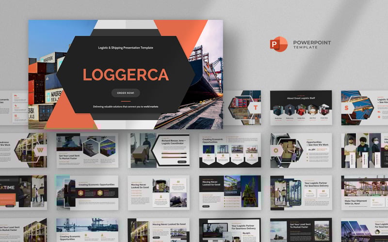 loggerca logistics amp delivery powerpoint template original
