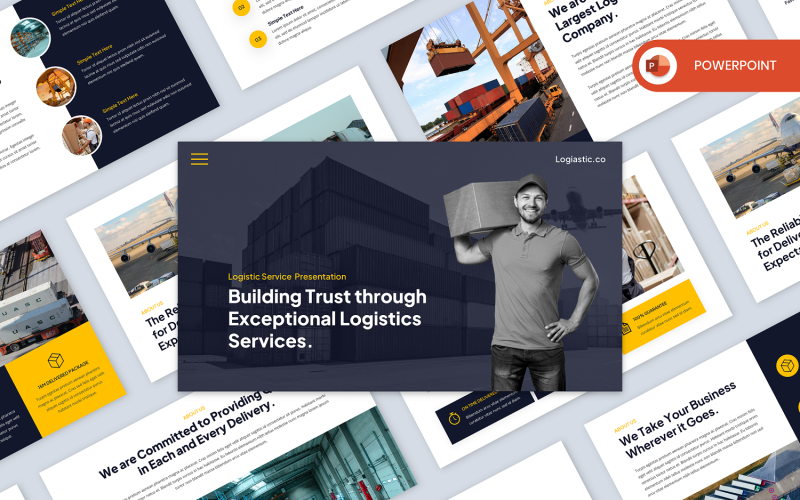 logiastic logistic service powerpoint template original