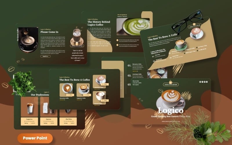 logico coffee shop powerpoint template original