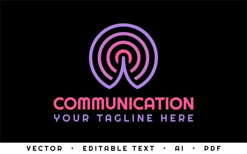 loginea communication logo template in vibrant colors original