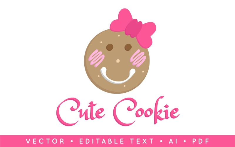 loginea multipurpose fun cookie face logo template original