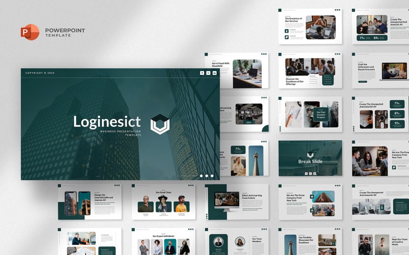 loginesict corporate business powerpoint template original