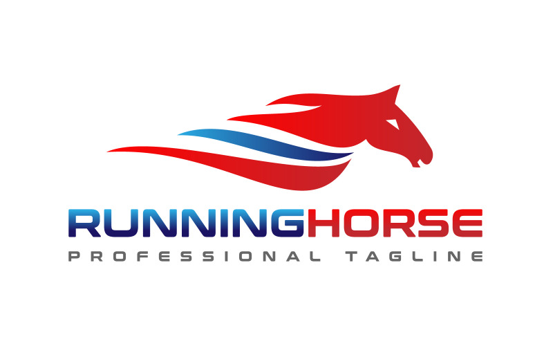 logistic power running horse logo design original