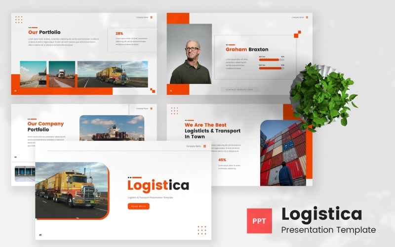 logistica logistic and transport powerpoint template original