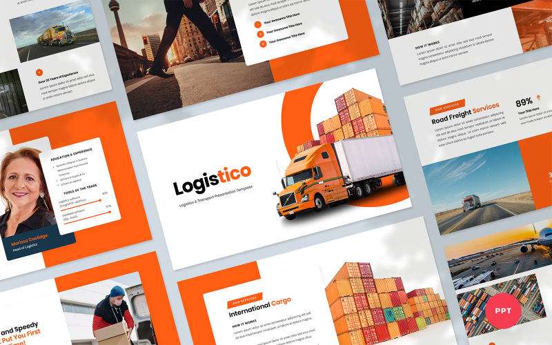 logistico logistics and transport presentation powerpoint template original