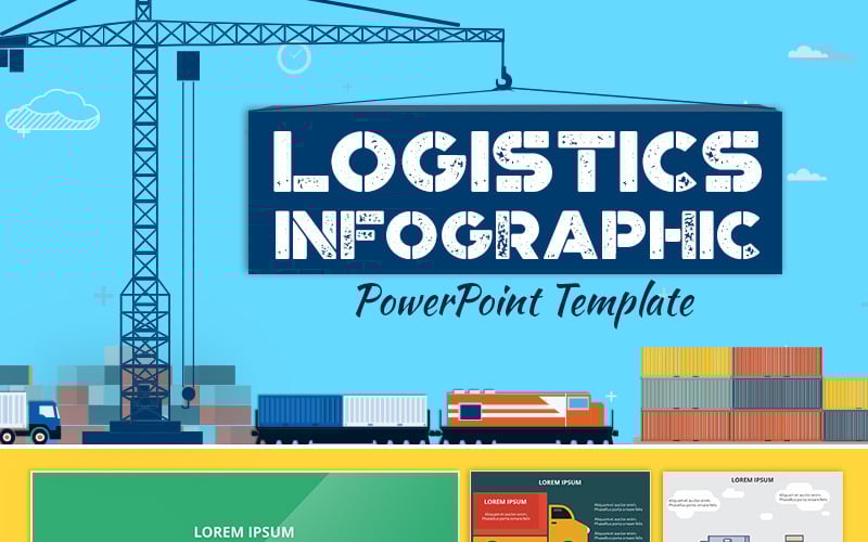 logistics infographic set powerpoint template original