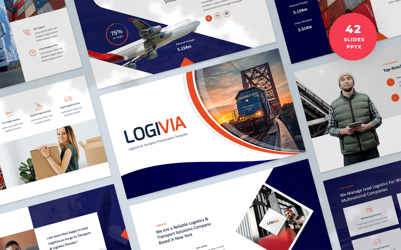 logivia logistics amp transport powerpoint template original