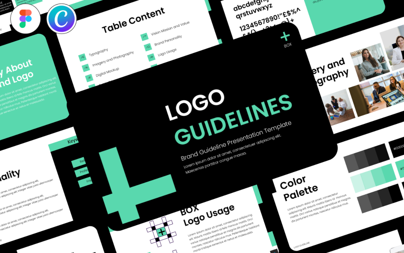 logo brand guidelines business presentation template powerpoint original