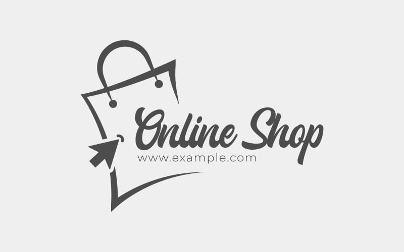 logo design for e commerce website or e business with shopping bag and click cursor original