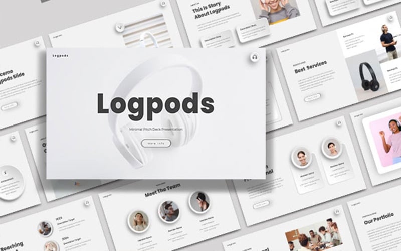 logpods creative pitch deck powerpoint template original